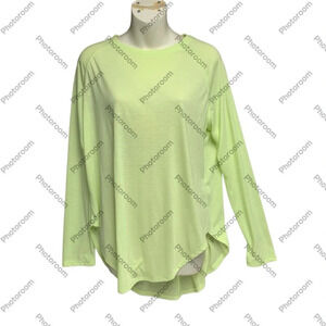 Under Armour Lime Green Long Sleeve Women's Top size large loose fit